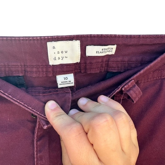 a new day Women's Burgundy Straight Leg Pants - Picture 3 of 3